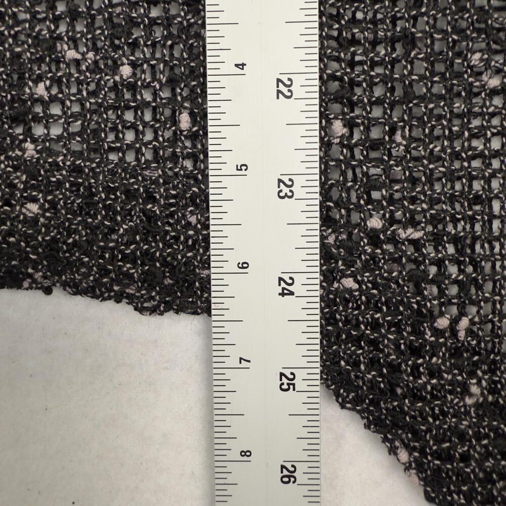 LULU B Boucle Mesh Topper Jacket Sheer Wood Button Lagenlook Boho Black Size M - Picture 7 of 14